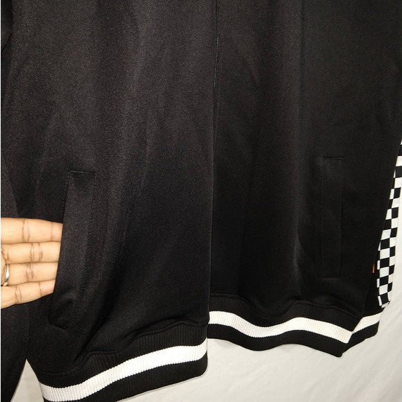 SCREENSHOT Men's Athletic Urban Hip-Hop Track Suit Black Checkered Jacket Large - Picture 5 of 15
